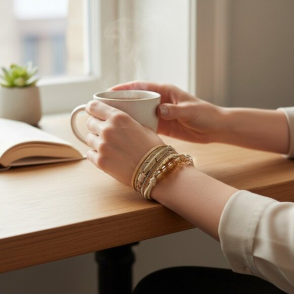 Western Blazin Roxx Accent Silvertone Feather Bracelet 9 Strands Magnetic Close - Picture 3 of 7